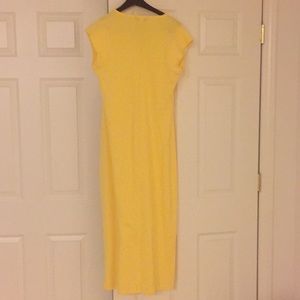 Yellow  long straight  cotton dress